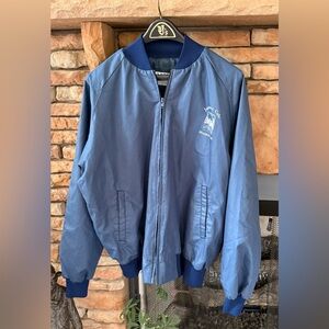 Vintage Artex Satin Bomber Jacket Jugtown Cafe Seagrove NC Made in USA Americana